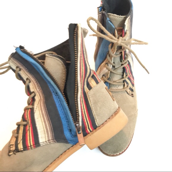 ***SOLD***TOMS | Alboot Combat Striped Ankle Boot - Picture 6 of 7